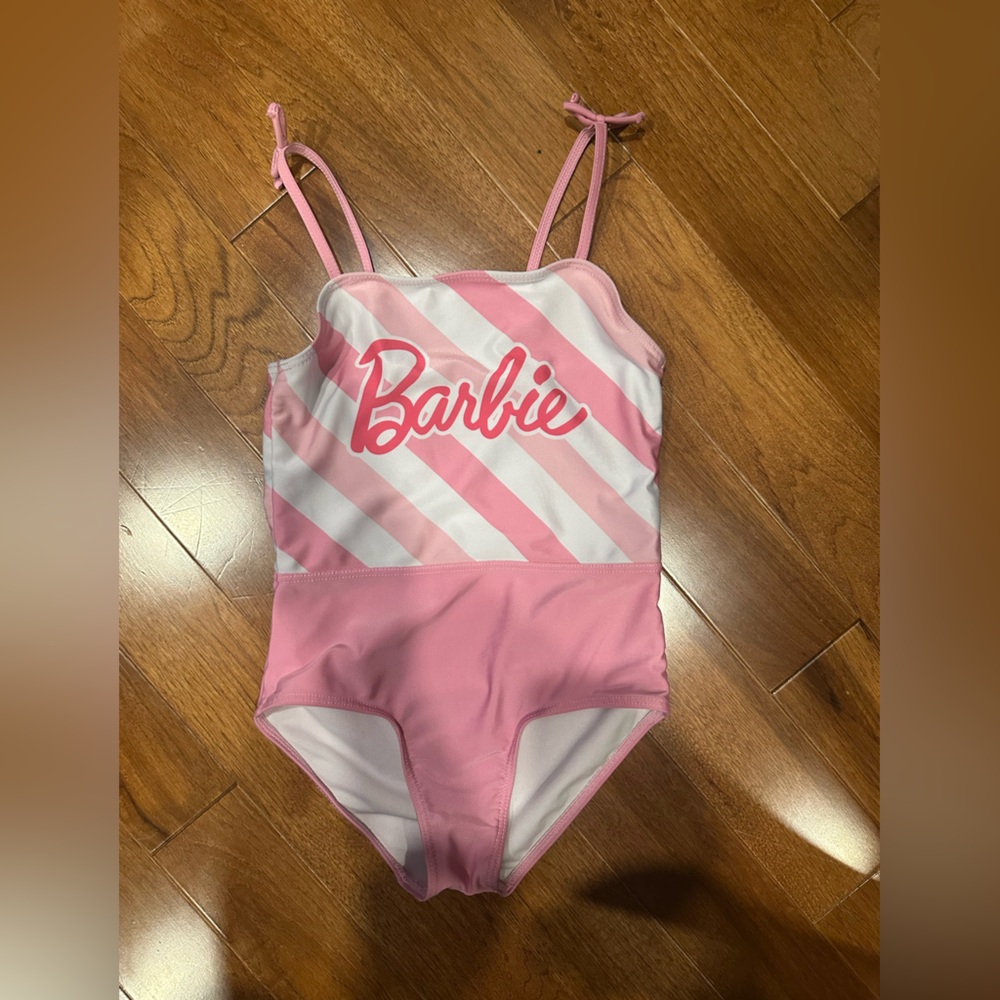 Barbie Pink and White One Piece Swimsuit